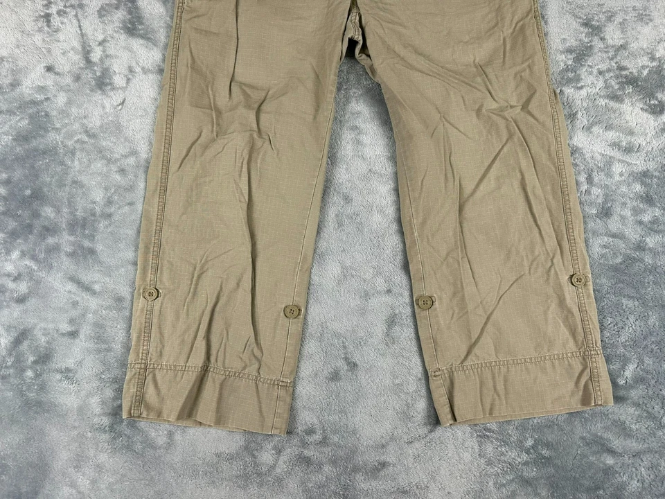 PANTALONES MUJER THE NORTH FACE TALLA 10 CAQUI ALGODÓN ORGÁNICO BOLSILLOS CARGO Foto 3 de 4