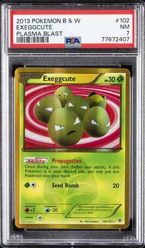 Pokemon Exeggcute Plasma Blast Holo Secret Rare 102/101 PSA 7