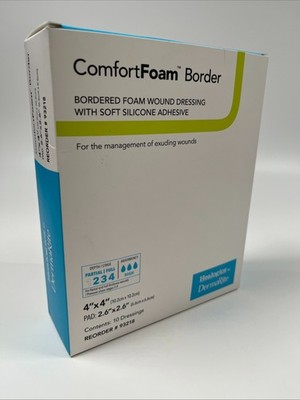 DermaRite 4 x 4 Inch ComfortForm Boarder Wound Dressing Box of 10 EXP 3/2029