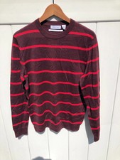 New Calvin Klein Mens Sweater 50 merino wool, Red chestnut Size: Small- 98.00