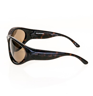 BALENCIAGA SWIFT 0158 Brown Havana Cat Exaggerated Mask Sunglass