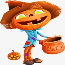 30 Custom Trick Or Treat Scarecrow Personalized Address Labels