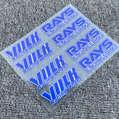 8pcs NEW JDM Blue Japan Rays Engineering VOLK Racing TE37 Wheel decals sticker