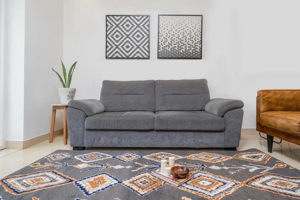 Moroccan Diamond Runner - 2'x8' Dark Grey, Geometric, Transitional Area Rug -503 - Image 4 of 4