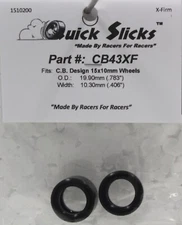 QuickSlicks CB43XF Silicone Tires for 15x10mm Aluminum Wheel 1/32 Slot Car Part