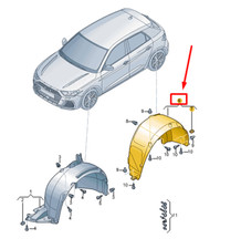 Audi A1 GB Radkastenverkleidung hinten links 82A810969C NEU ORIGINAL