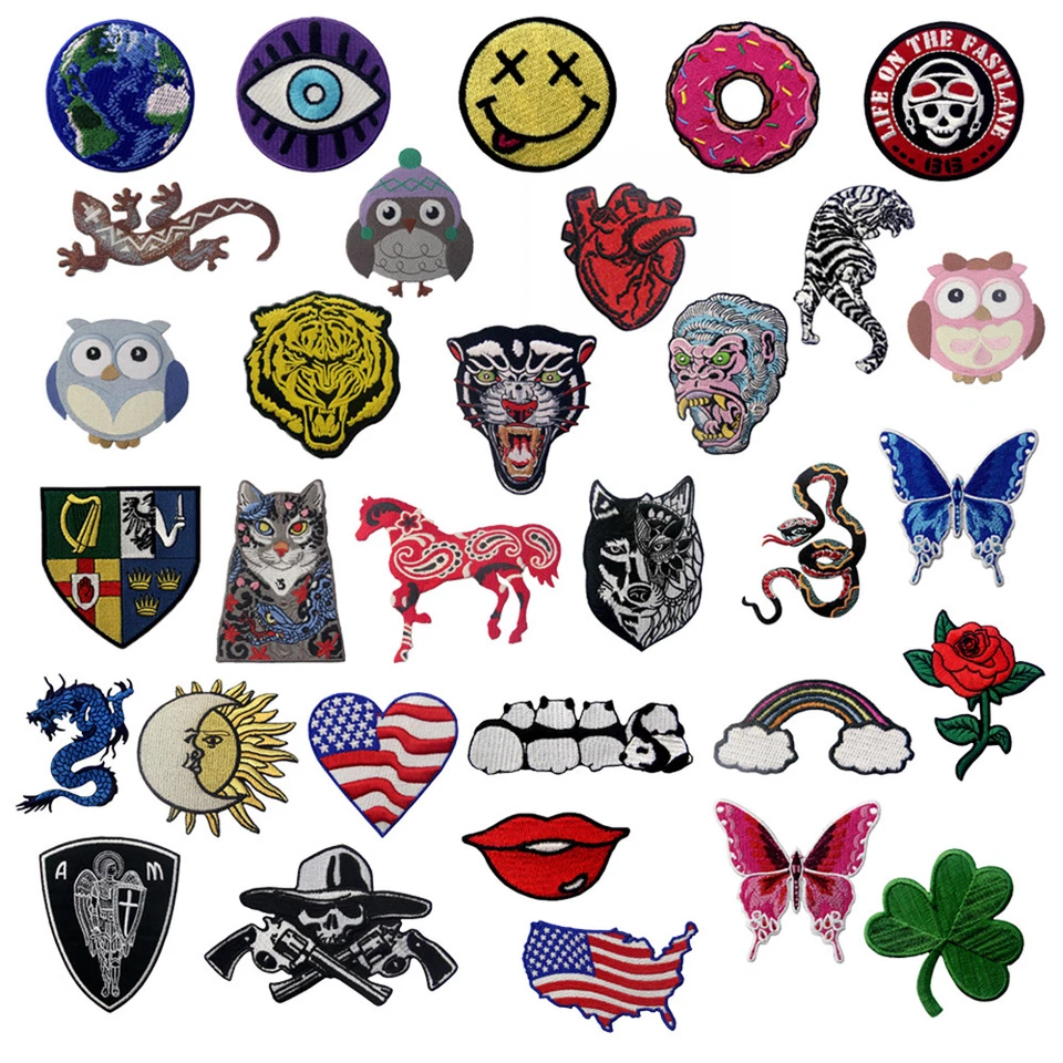 Embroidered Patches Iron Sew On Design patch for clothes appliques transfers - Image 2 of 4