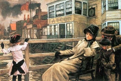 On the Ferry waiting #2 James Tissot Poster Print