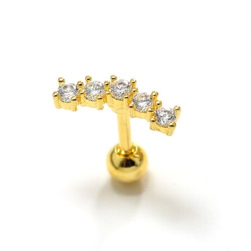 Gem Crystal Ear Cartilage Helix Ring Bar Stud Ear Cuff Climber Piercing Earring - Picture 81 of 268