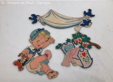 Vintage 1952 Dolly Toy Co. Mother Goose Pin Ups "Rock-A-Bye Baby" Wall Hangings