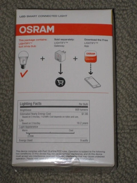 OSRAM LED Bulb Dimmable LIGHTIFY A19 Soft White 9 W LED Light 60 W E19985 - Image 2 of 4