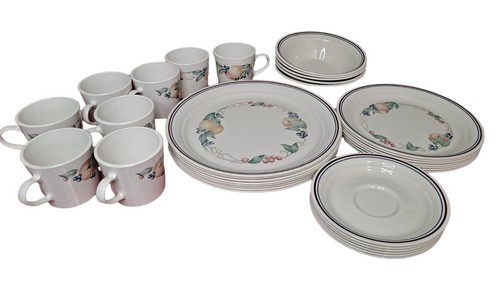 Corelle by Corning Fruit Garland Dinner Set Ware Set of 34 pcs Microwavable - Picture 2 of 11
