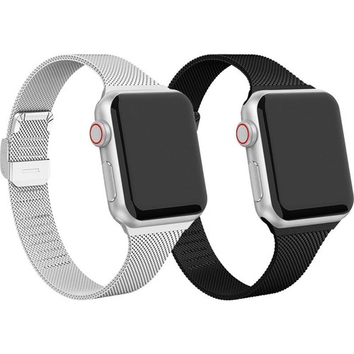 Smukła mediolańska metalowa bransoletka do zegarka do Apple Watch SE iWatch Ultra 8 7/6/5/4/3 - Zdjęcie 12 z 20