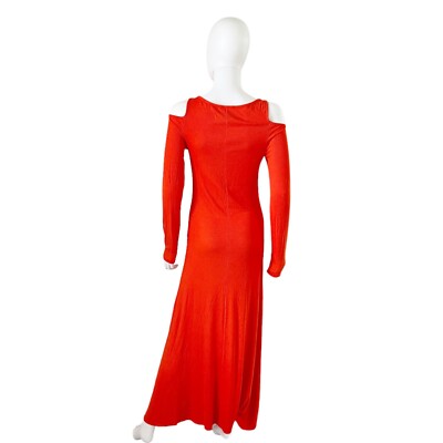 xandra ribbed knit dress Silence + Noise Cold Shoulder Maxi Orange Size Large New sale