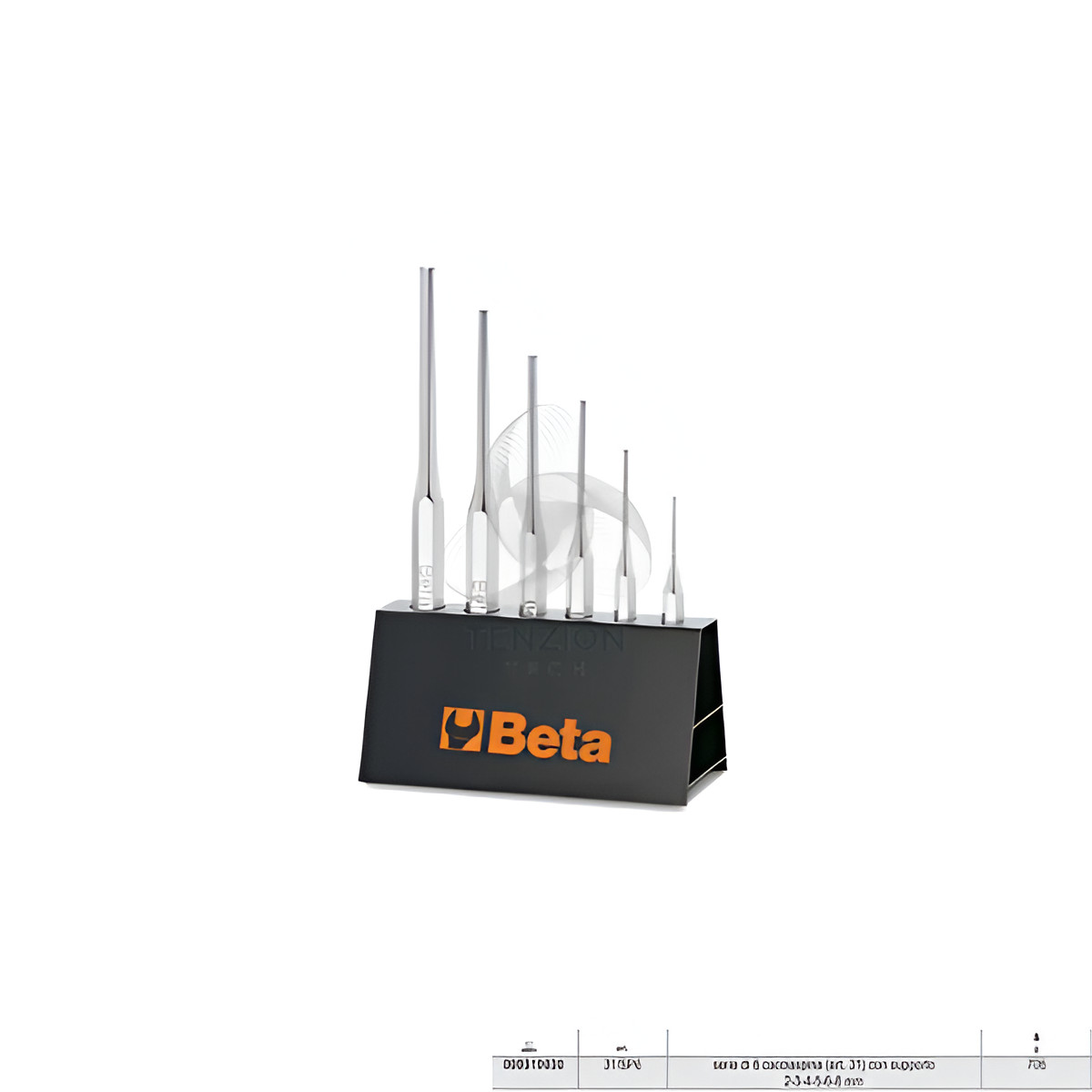 Set Serie 6 Cacciaspine Cromato Con Supporto 2-8mm - Beta 31/SP6