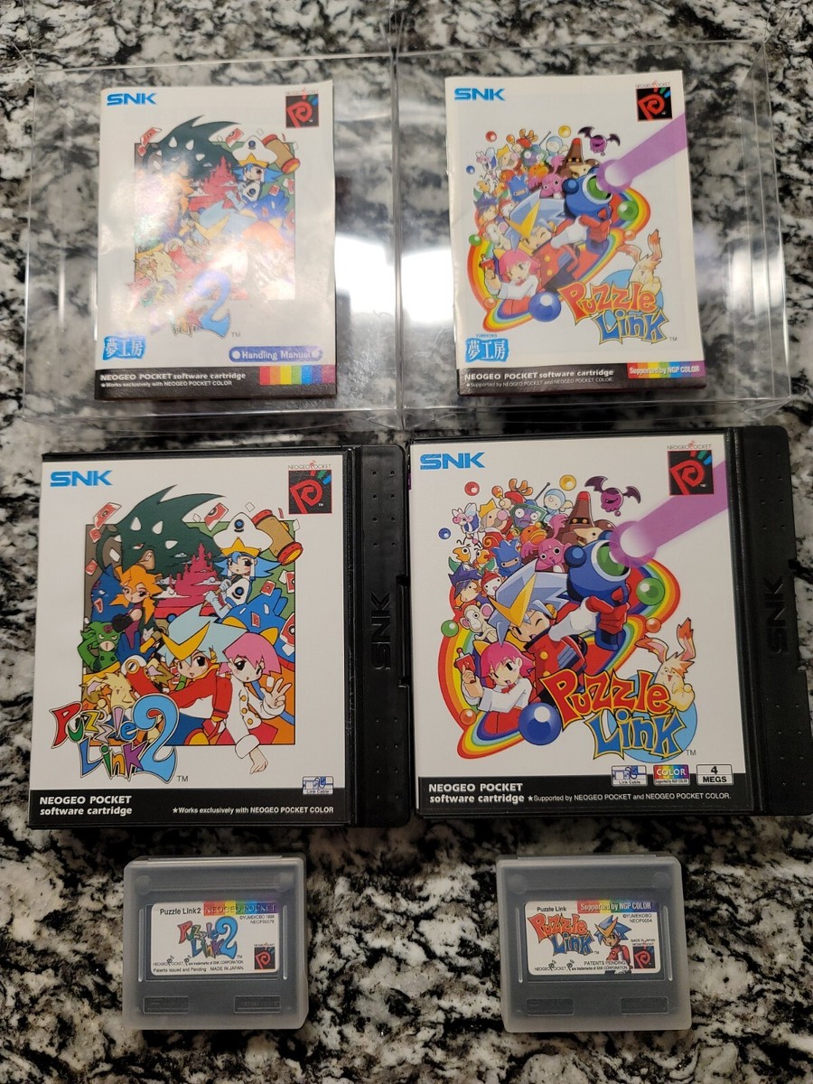 Neo Geo Pocket Color Puzzle Link 1 2 UK English PAL Complete CIB