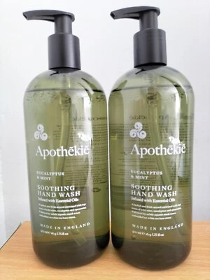 2x500ml APOTHEKIE Eucalyptus & Mint Hand Wash + Essential Oils - RRP £20