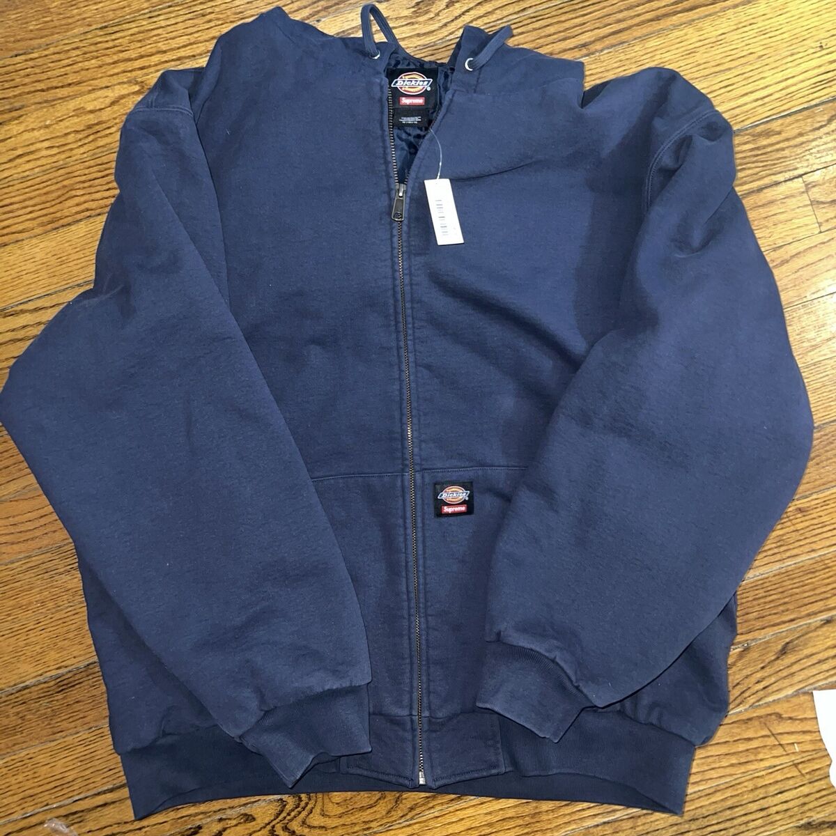 Supreme Dickies Quilted Lined Zip Up Hooded Sweatshirt Navy Supreme Dickies Quilted Lined Zip Up Hooded Sweatshirt Navy