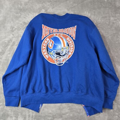 Modified Vintage 90s Denver Broncos NFL Football Cardigan 