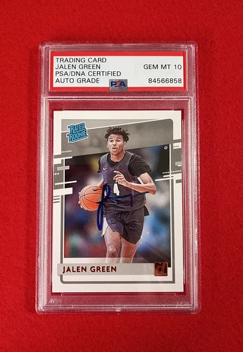 2021 DONRUSS Rated Rookie BRONZE ON CARD AUTO RC Jalen Green #29 PSA 10 GEM MINT