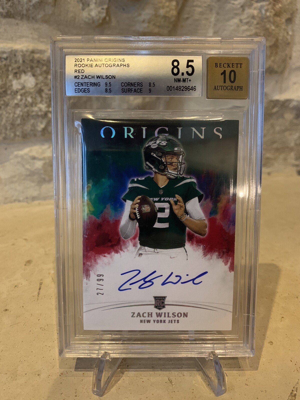 Zach Wilson Panini Origins Rookie Autographs #RAZW Red