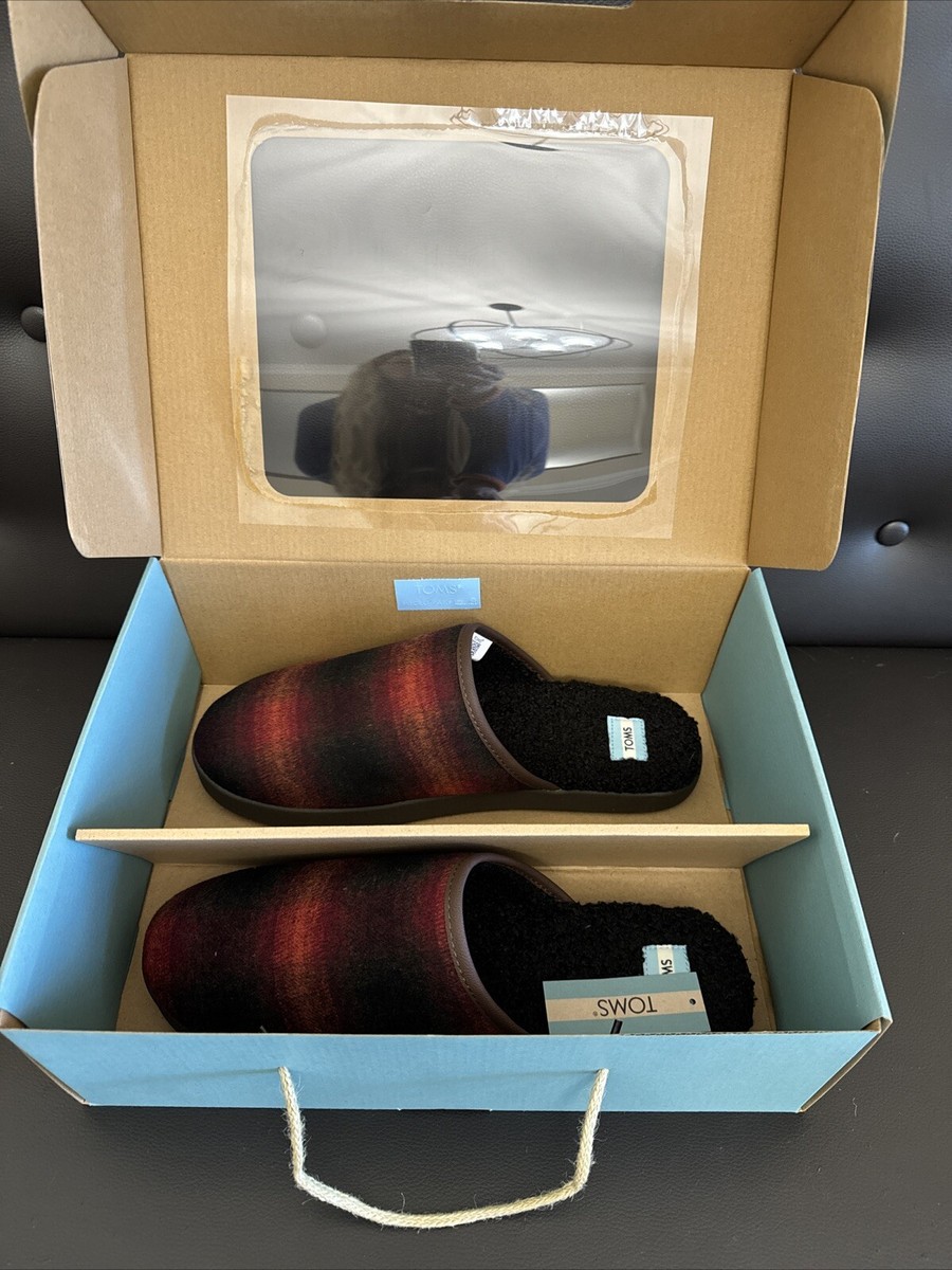 TOMS Harbor Slipper, Red Abstract Plaid, Men display picture 2