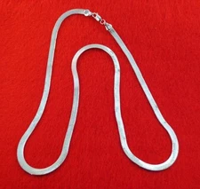 14 KT WHITE GOLD EP 30" 4.5MM FLEXIBLE SUPER HERRINGBONE CHAIN NECKLACE