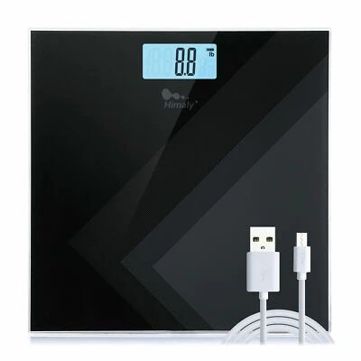 HIMALY Digital Bathroom Scales 180KG Body Weight Weighing Scale Smart LED Electronic UK