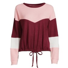 TriColors of White, Light Pink  Burgundy Pullover