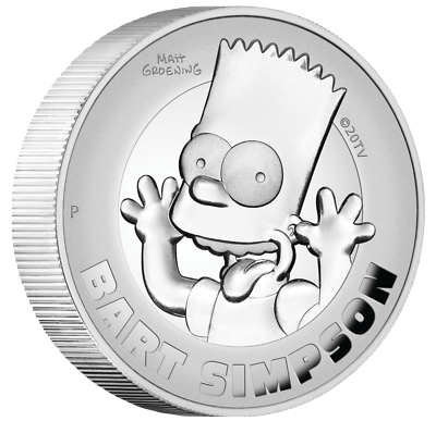 #ad 2022 Bart Simpson 2oz .9999 SILVER PROOF HIGH RELIEF $2 COIN 3000 Mintage ONLY $210.00