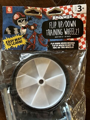 Raskullz Flip Up / Down Training Wheels For  12''-18'' Bikes Age 3+ Complete New