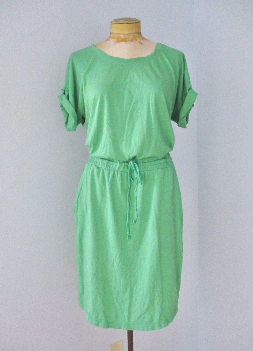 michael stars green dress SOFT Jersey Knit Beach Drawstring Waist Pockets S SitewideSale