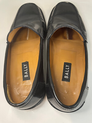 BALLY Raton Black Leather Shoes Moc Toe Dress Loafers Mens  display picture 2