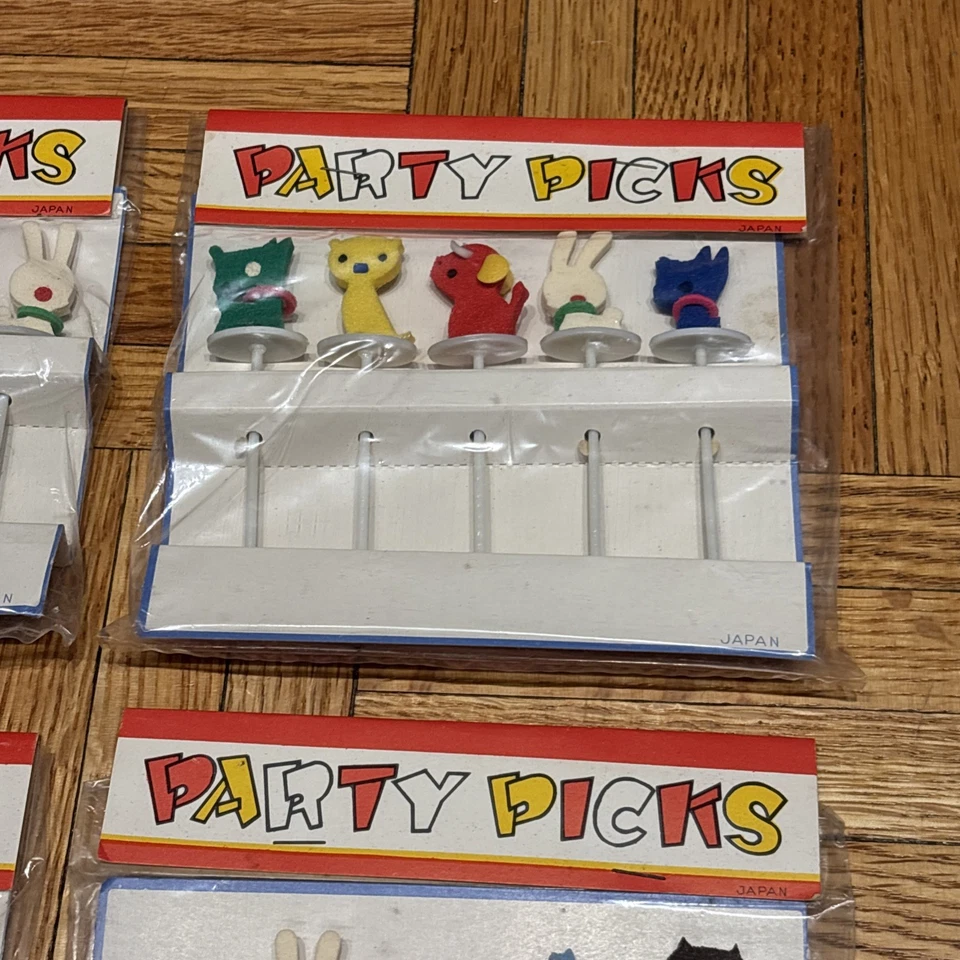 De colección NOS SELECCIONES DE FIESTA Esponja Goma Animal Cupcake Picks Novedad JAPÓN (4) Foto 4 de 4