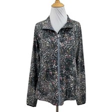 Athleta Jacket Womens M Multi Run With It Kinetic Abstract Full Zip Thumbholes
