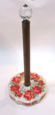 Vintage Pioneer Woman Floral Porcelain Wood Acrylic Vertical Paper Towel Holder