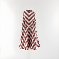 Isaac Mizrahi Target Chevron Dress Sz14 Red Retro 50s 60s Nautical Preppy Chic