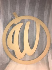 Wooden Circle Monogram Alphabet,Decorative Letter  W  DIY Craft Wreath Wedding