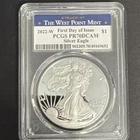 2022-W Proof $1 American Silver Eagle PCGS PR70DCAM FDOI West Point Label