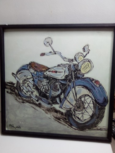 Original Painting Artwork American Motorcycle Harley Davidson By McReynolds - Picture 2 of 15