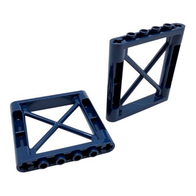 LEGO 2x Support 1x6x5 Earth Blue 64448 Grid Technic Diagonal Brace Dark Blue