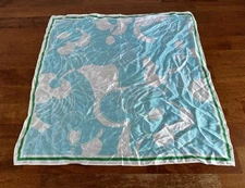 Echo Vintage Women’s Silky Scarf Floral Blue Green Small Square
