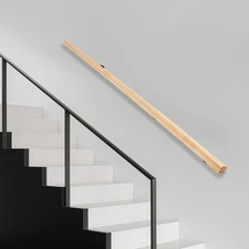 7FT Wood Handrail For Step Stair Railing Hand Rail Non-Slip Wall Hand Railings