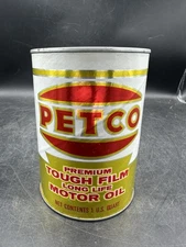 Vintage PETCO Motor Oil, 1 Quart Can Full. South Royalton VT. NOS Hard to Find