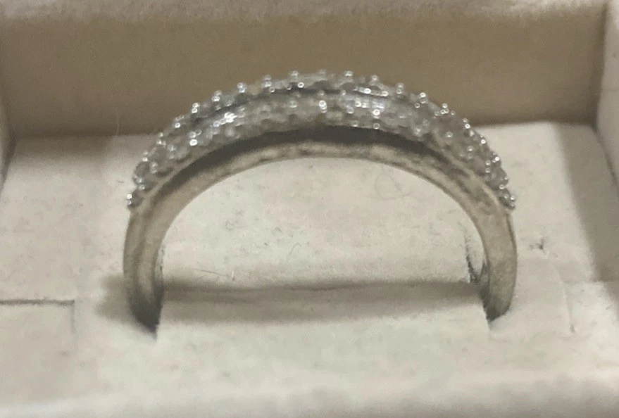 Lujoso anillo de serenidad de diamantes cultivados en laboratorio SI 1,00 quilates en rodio sobre plata 925 Foto 3 de 4