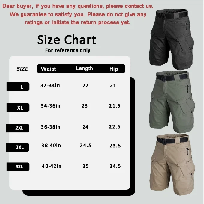 Pantalones Cortos de Verano Tácticos Impermeables para Hombres Carga Trabajo Informal Pantalones Cortos Pantalones Secado Rápido Foto 2 de 4