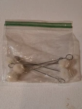 Vintage Bore Cleaning Swabs – Wire Handle Chamber Mops – Lot of 5 – Gun Cleaning