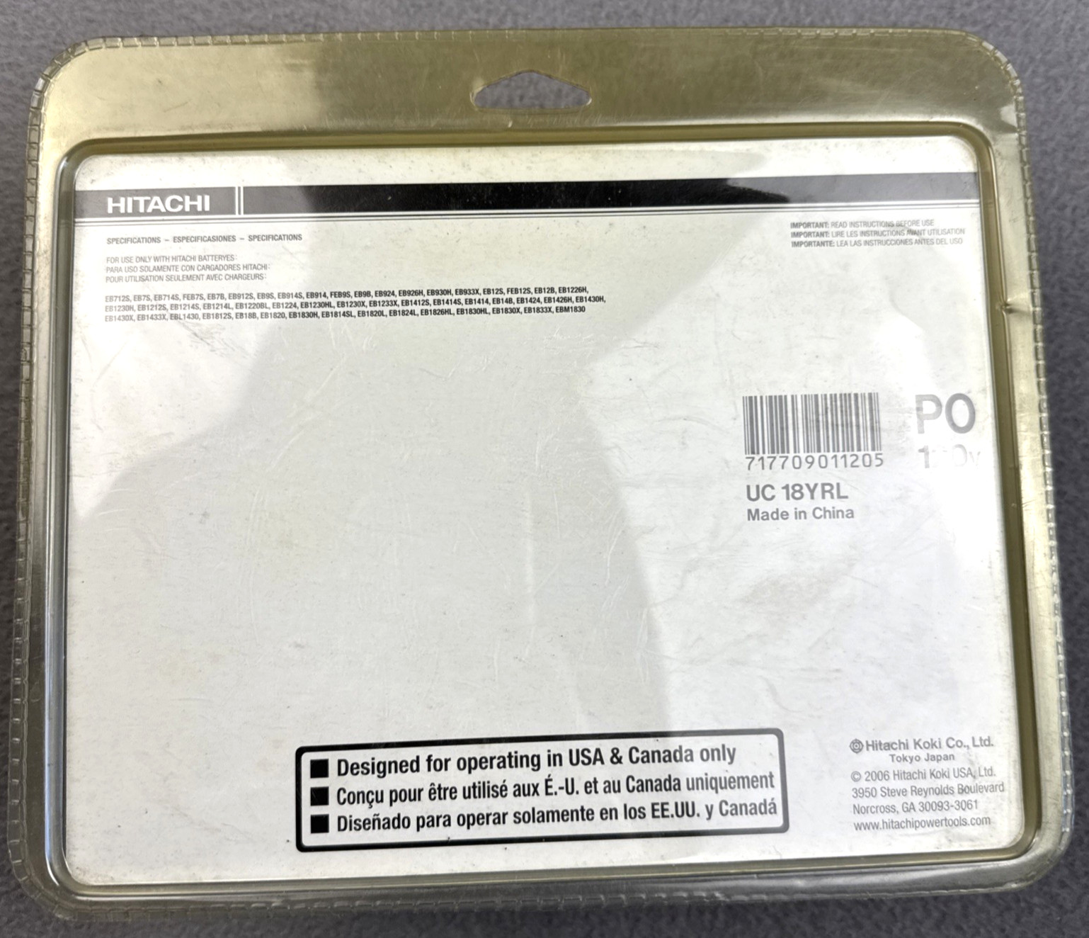 Hitachi UC18YRL 7.2-18V Battery Charger EBM1830 EBM1815 18 Volt Li-Ion Ni-MH New