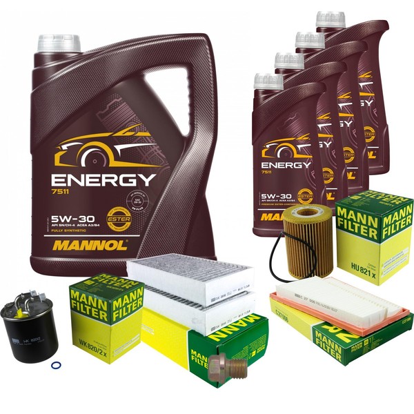 Mann Inspektionspaket 9L Mannol Energy 5W-30 FüR Mercedes X164 GL 320 CDI 4Matic-image