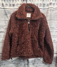 Abercrombie  Fitch Women  s Cinched Drama Curly Half-Zip size small